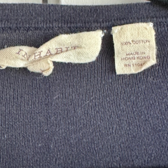 Inhabit Navy V-Neck Cotton LS Top - Picture 3 of 5